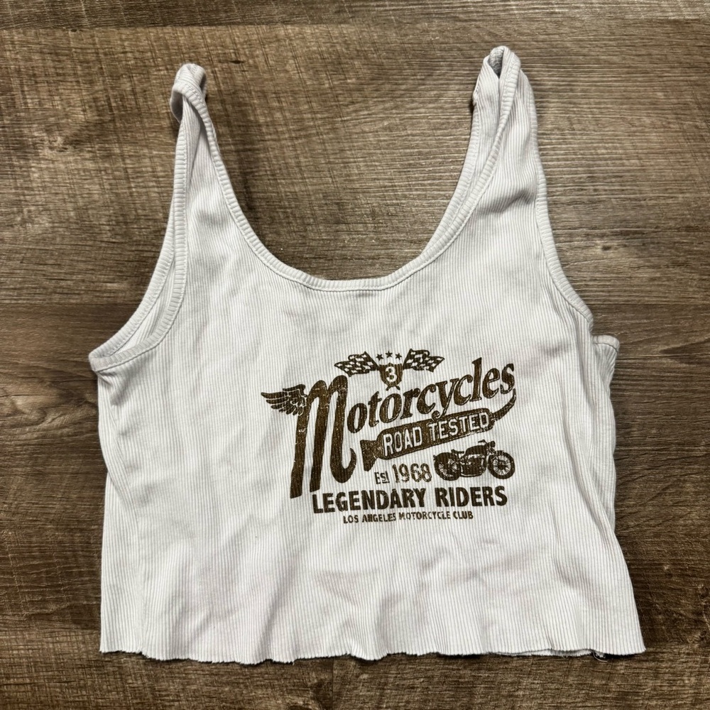 Garage Motorcycle Tank Top Crop Top Size Medium